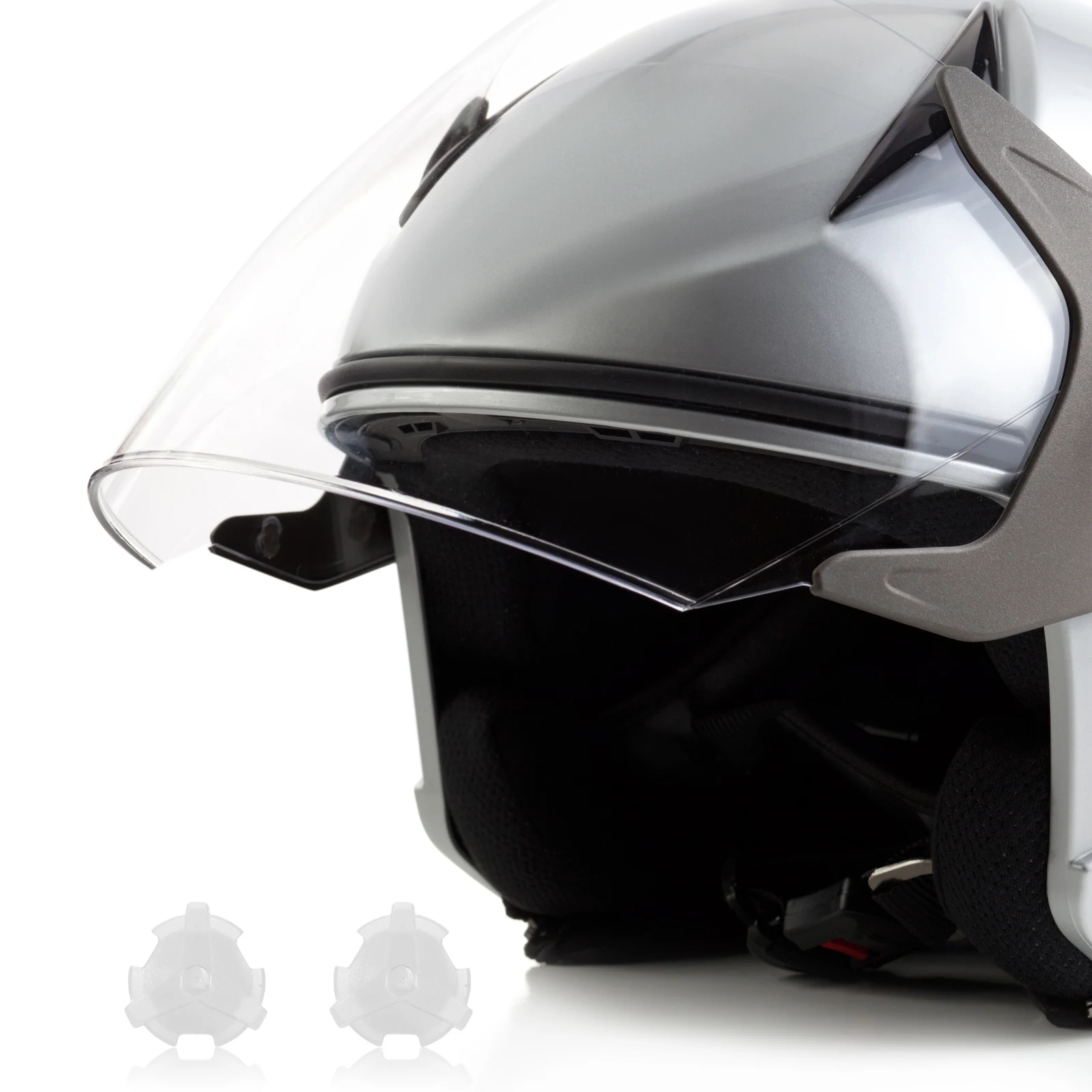 ユニバーサルバイザーネジセットプラスチック交換用オートバイダートバイク自転車フットボールヘルメット透明