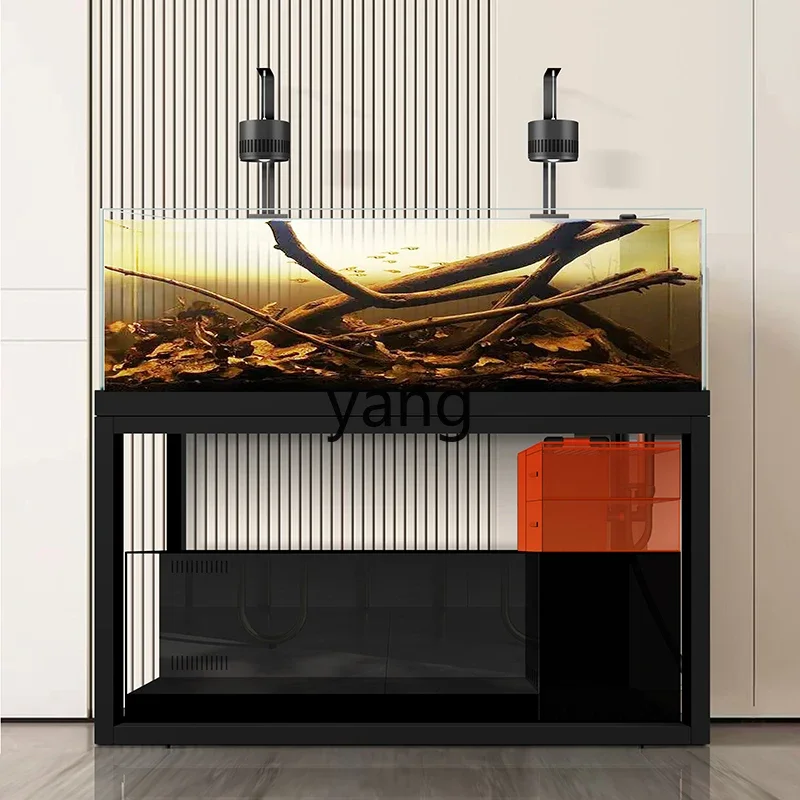 Yjq ，Stream Cylinder Double-Layer Cylinder Native Black Water Cylinder Creative Landscape Ecological Aquarium