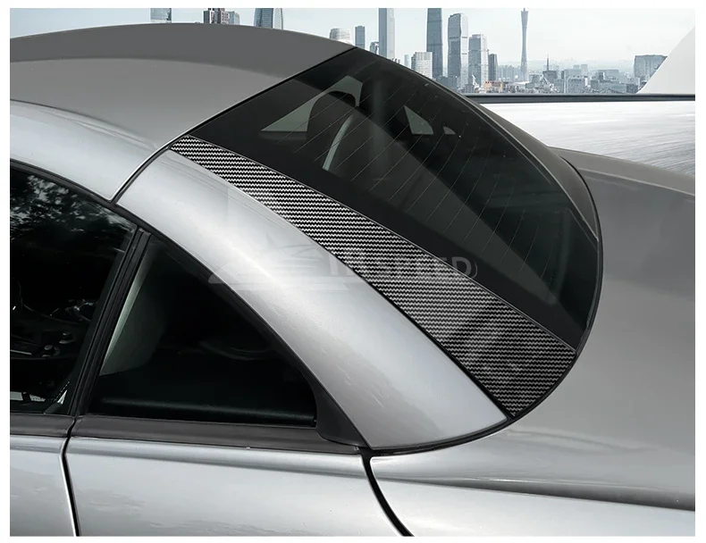 PVC für MERCEDES-BENZ, SLK R171 2004 2005 2006 2007 2008 2009 2010 Carbonfaser-Muster Zierleiste Aufkleber Heckscheiben-Zubehör – Detail 10