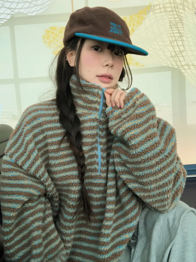 الرجعية مخطط f البريدي طوق صغير البلوز المرأة فضفاضة كسول تصميم Faionable شخصية العلوي irt #1