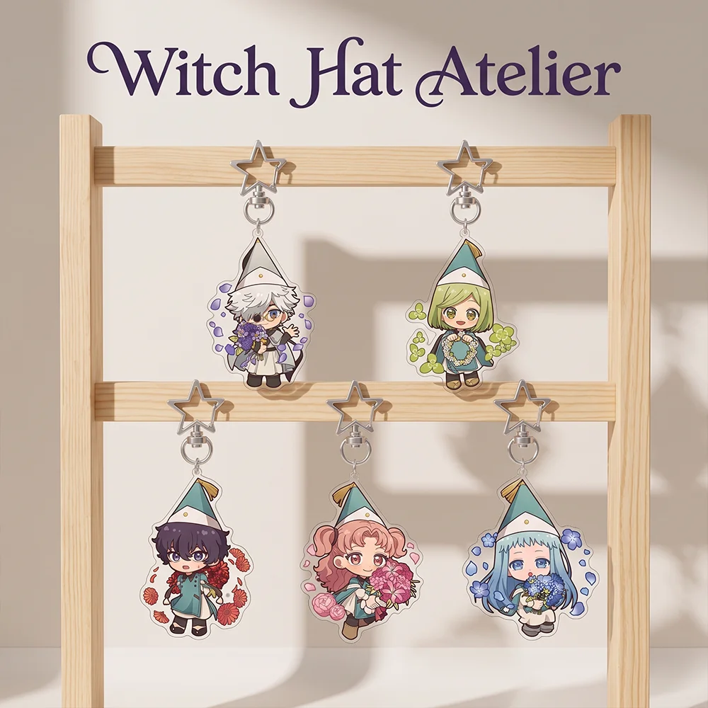 Anime Witch Hat Atelier Coco Qifrey Agott Tetia Richeh Bloomstyle 6CM Kawaii Keychain Cute Keyring Bag Decor Fan Present