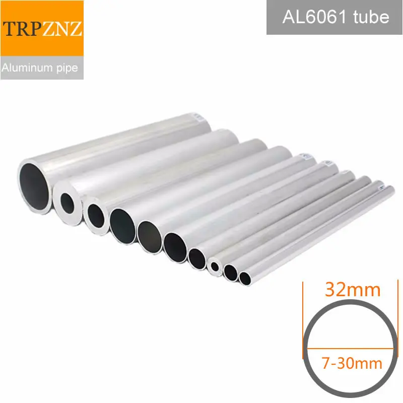 Outer diameter 32mm 6061 aluminum pipe tube OD32mm inner diameter 7mm to 30mm  hollow aluminum pipe aluminum alloy tube