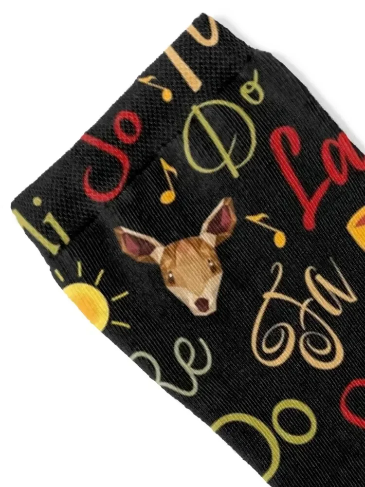 Do Re Mi Cute Sound of Music Song Pattern Socks winter thermal Stockings compression Heating sock Novelties Man Socks Women's