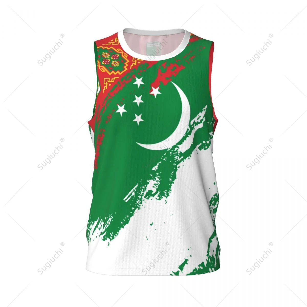 Men Basketball Sports Turkmenistan Flag Running Fitness Multifunction Jersey Sleeveless shirt Custom Name Nunber Exclusive