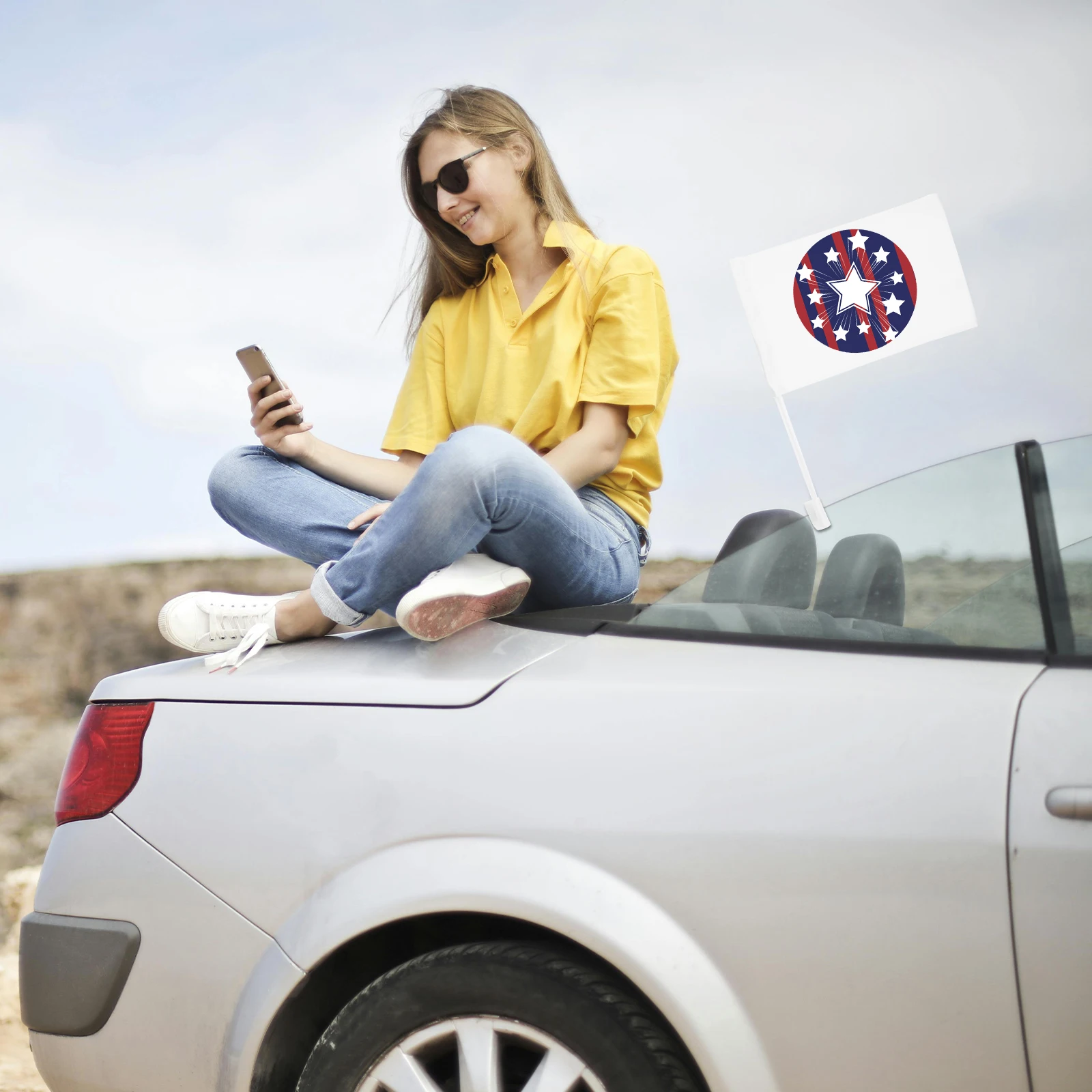 

White Blank Car Diy Lawn Outdoor Decor Heat Transfer Solid Color Yard Durable Double Sided Easy Clean Diy Flag Ornament Car