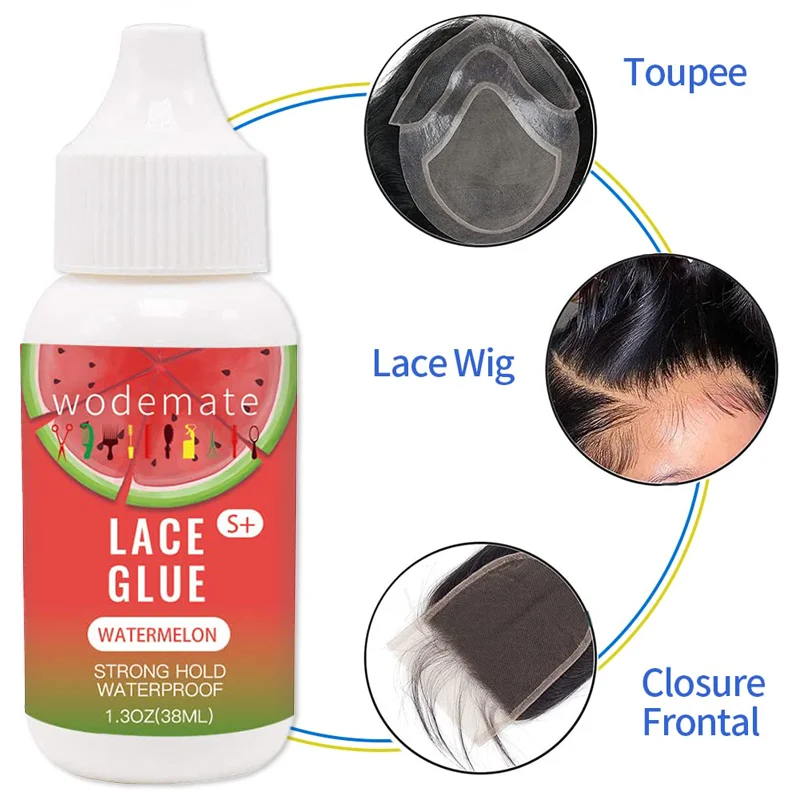 Lem Wig aroma semangka untuk Wig renda depan tahan air lem ikatan Wig tak terlihat perekat pengganti rambut untuk rambut palsu