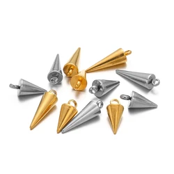 10Pcs Stainless Steel Circular Cone Charms Retro Spike Charms Pendant for Women Hoop Earring Necklace Jewelry Making Supplies