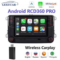 MIB RCD360 프로 카플레이 자동차 라디오 노네임, VW 골프 5 6 제타 MK5 MK6 티구안 CC 폴로 파사트 6RD 035 187B 용, 안드로이드 오토, 신제품 RCD330