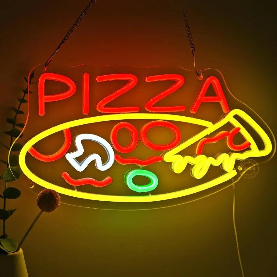

Planzo PIZZA Neon Sign Light for Restaurant Coffee Shop Bar Pub Busin Store Advertising Window Display LED Pizza Sign Kitchen B