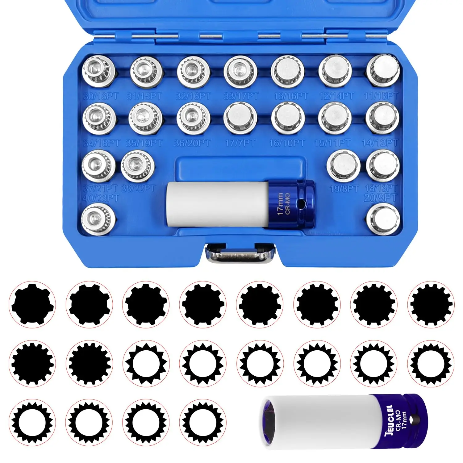 

Набор из 21 ключа для колесных гаек BMW, противоугонный комплект для снятия колесных гаек с различными головками