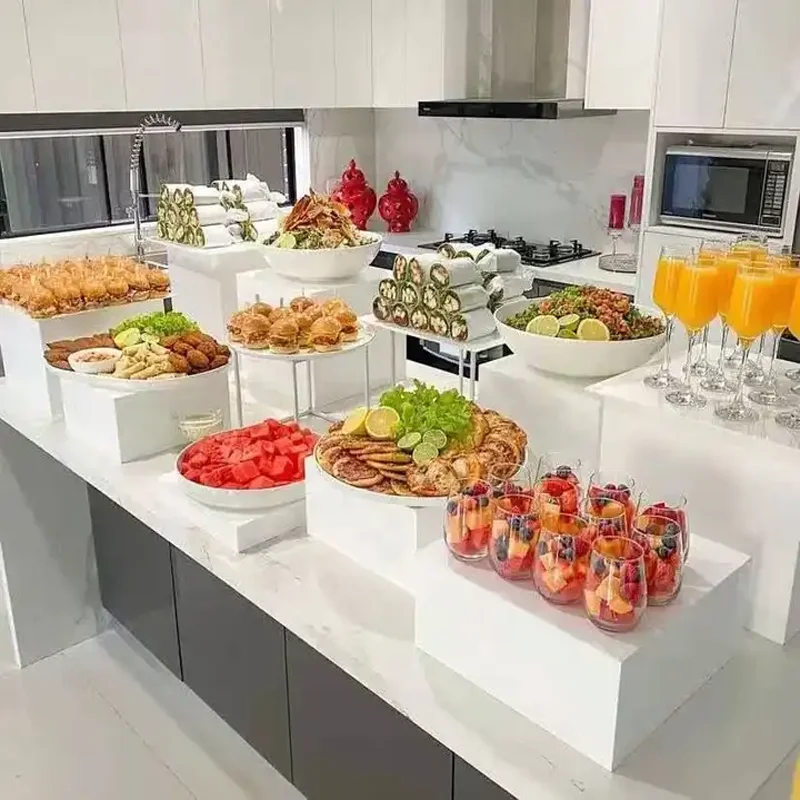 

Подставка для еды JERY из акрила, белая, для фуршета, акриловая стойка-куб для демонстрации продуктов, ступенчатые подставки-рейки