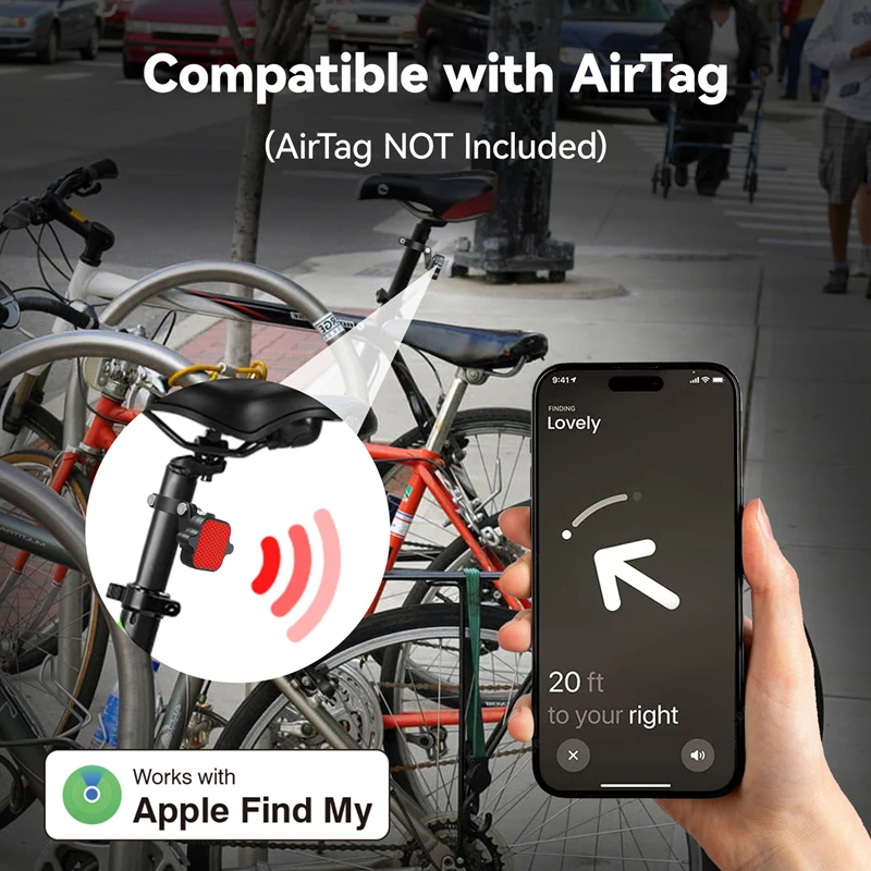 

MiLi умный велосипедный задний фонарь Airtag локатор GPS трекер устройство горный велосипед высокая яркость предупредительная лампа для ночной езды новый