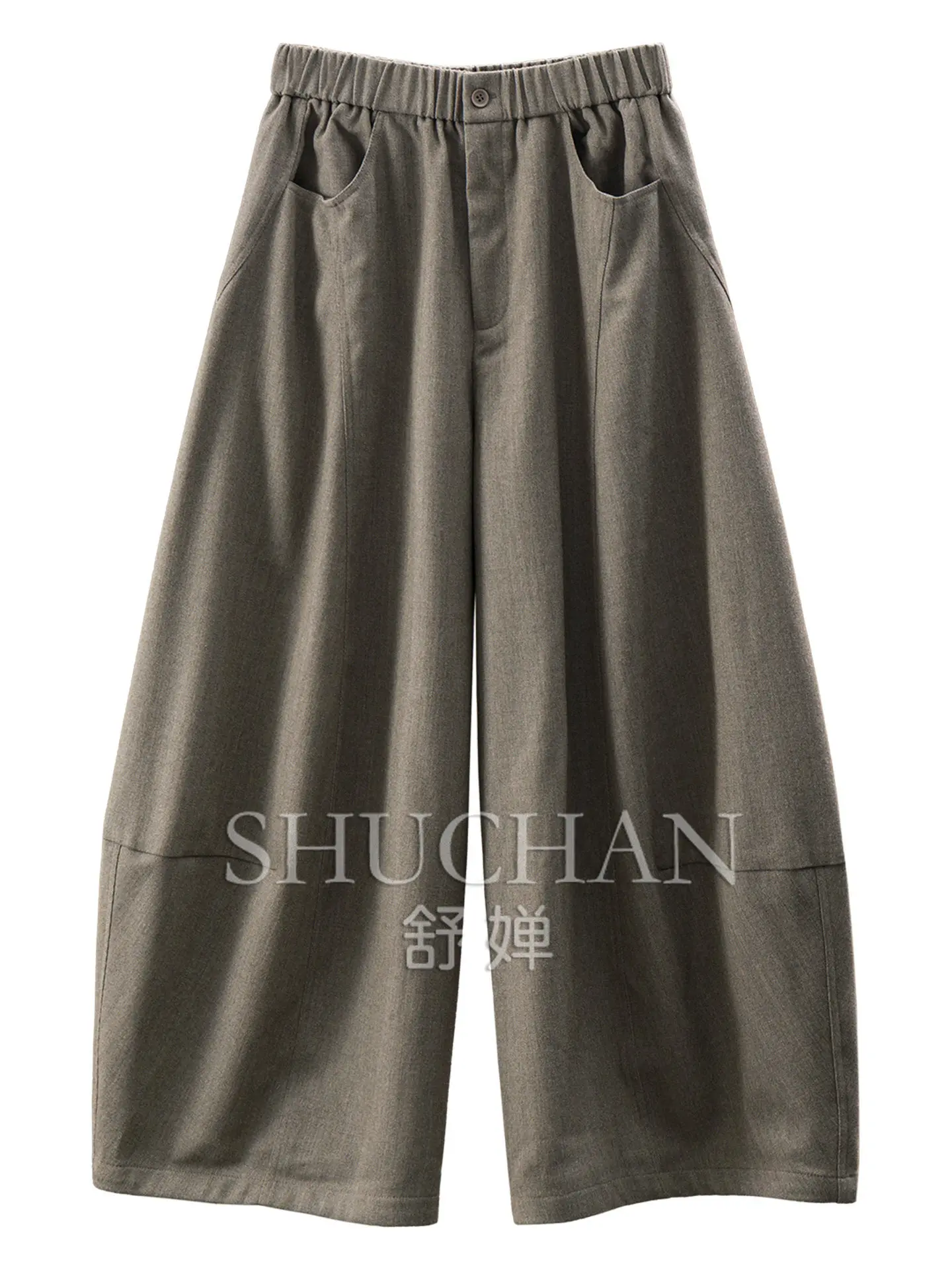 Winter 2026 New Contains Wool Loose Wide-leg Eight-point Balloon Pants for Women's E262  Trousers