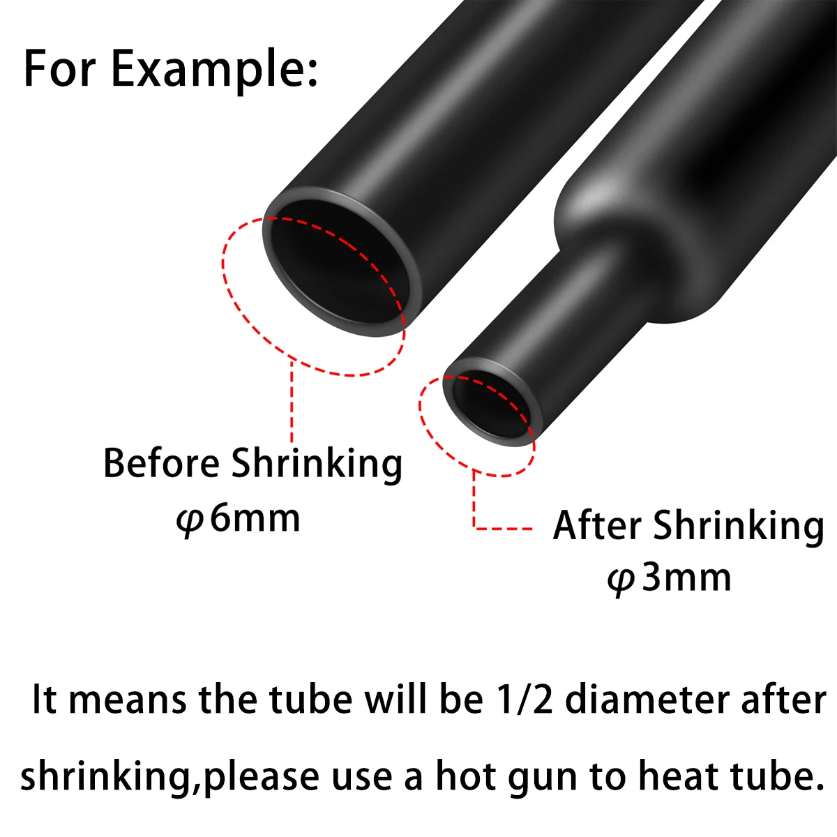 164PCS 2:1 Heat Shrink Tube Kit Shrinking Assorted PE Insulation For Wire Cable