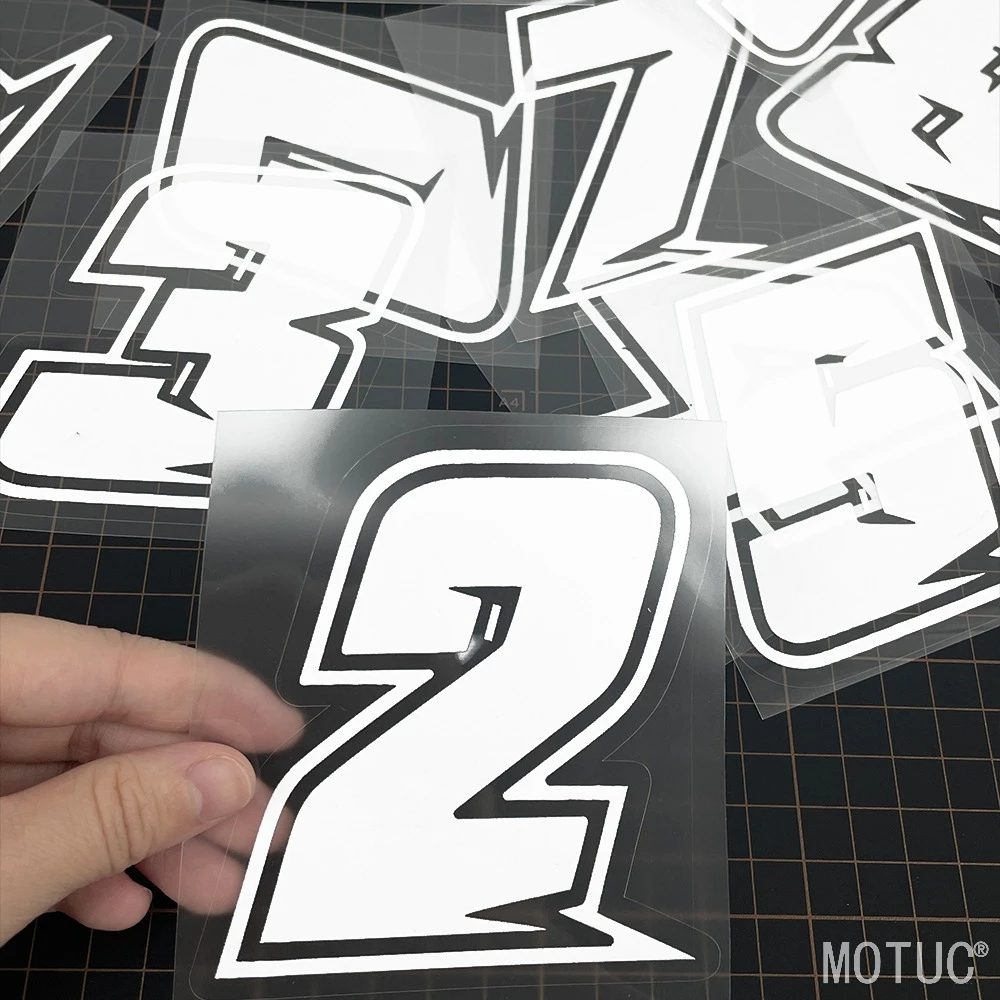 

1PC White Bold Racing Number Decals 0-9,Waterproof Vinyl for Vehicles & Sports Gear