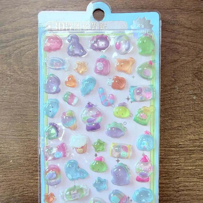 สติกเกอร์สมุดบันทึกการ์ตูน 3 มิติ แบบนูน ลายกระต่ายน่ารัก สไตล์คาวาอี้ สำหรับตกแต่งสมุดภาพ สติกเกอร์เครื่องเขียนน่ารัก อุปกรณ์การเรียนสำหรับนักเรียน