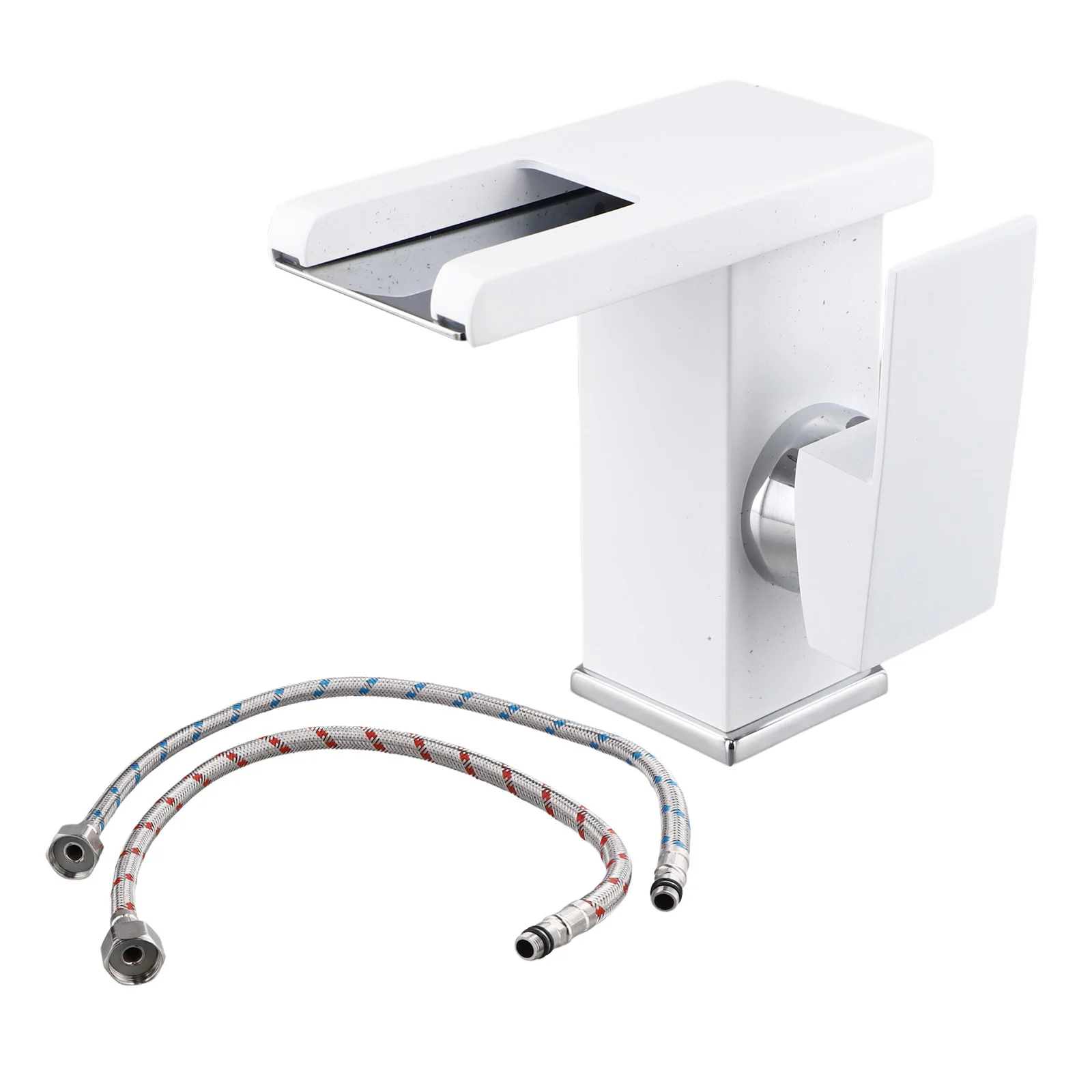 Dual Temperature Control Waterfall Faucet LED Solid Brass Construction Automatically Illuminates Dual Temperature Control