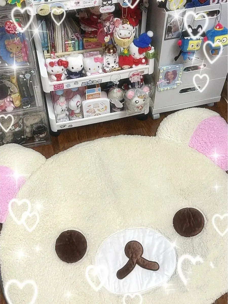 سجادة كرتونية لطيفة على شكل دب كسول، بساط ناعم من القطيفة لغرفة النوم، سجادة أرضية منزلية، سجادة غير زلقة للمكتب وغرفة الدراس... #3