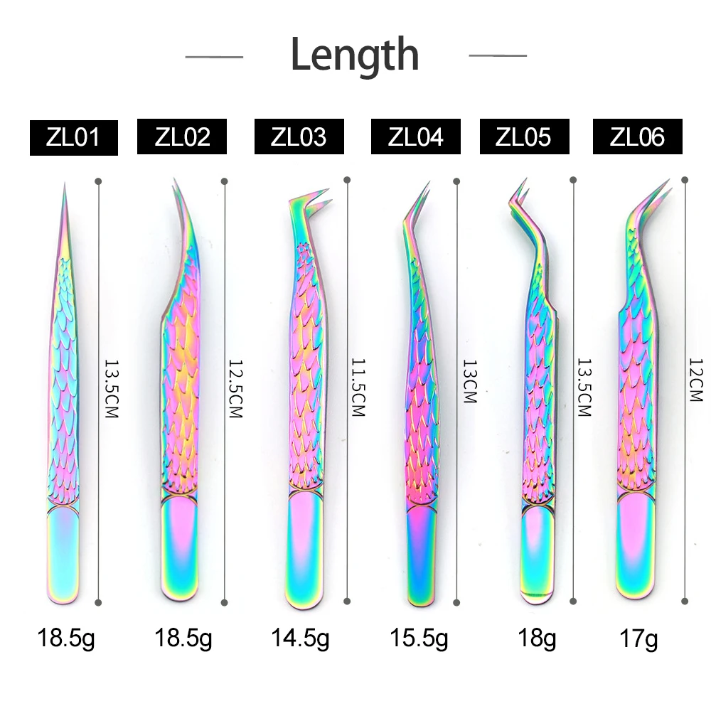 FAIRYTIS Stainless Steel Tweezers Individual Eyelash Extension Professional Tweezer Tools High Precision