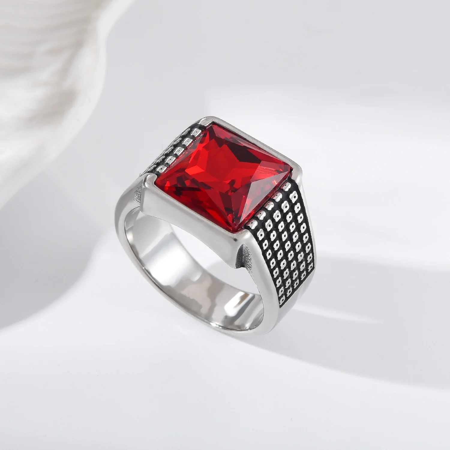 A3510 Men's/Women Trend High Quality 316LStainless Steel Multiple Colors Gemstone Style Onyx Golden Rings Jewelry