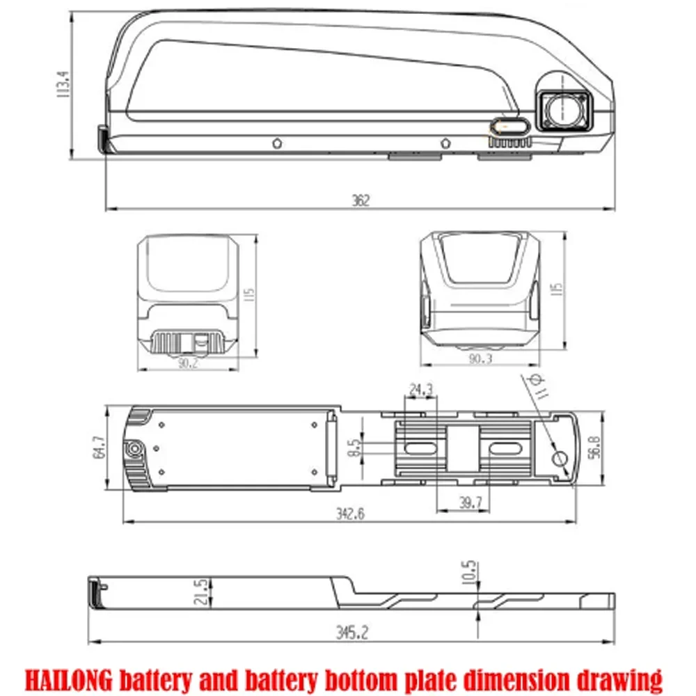 Original 48v 36v 52v 20ah hailong ebike batterie 40ah bms für 350w 500w 750w 1000w motor und zollfreies geschenk ladegerät