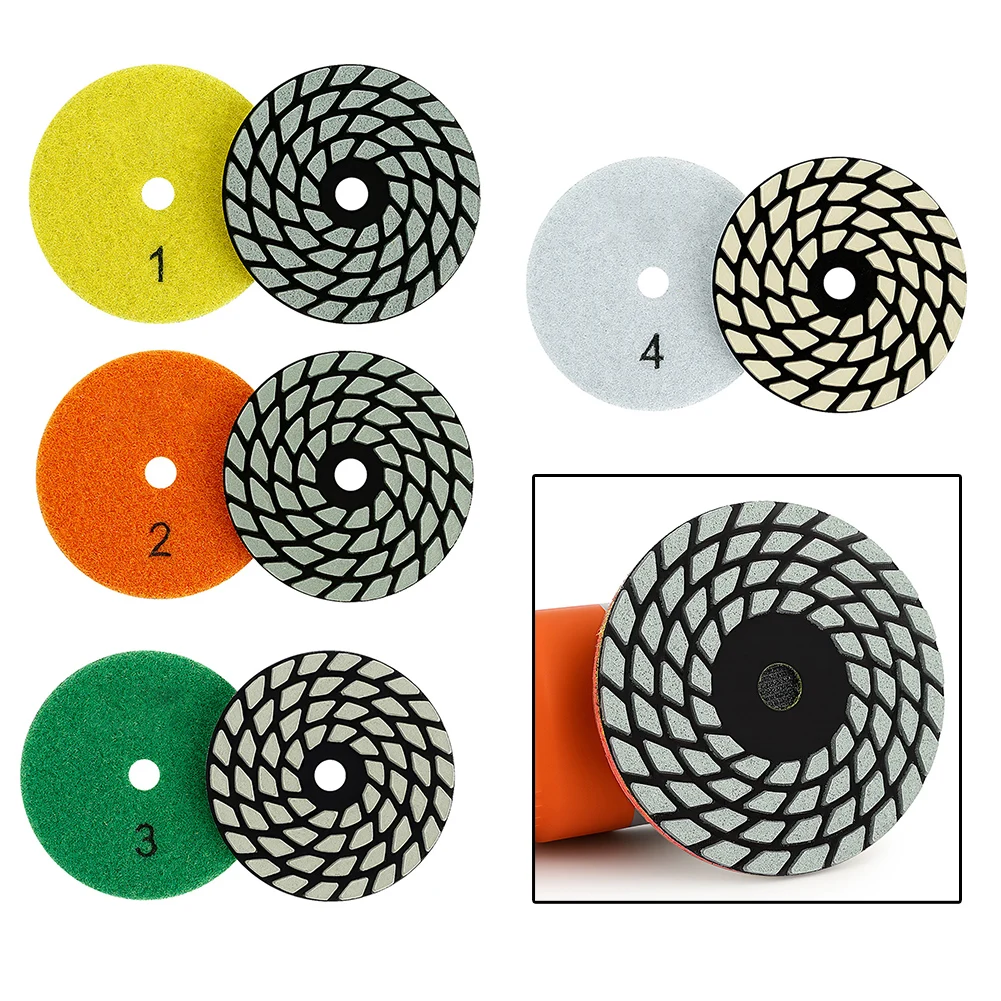 

1 шт., 80 мм, влажная и сухая полировальная подушечка, гибкая полировальная подушечка с 4 ступеньками для гранита, мрамора, камня, шлифовальный диск, аксессуары для электроинструментов