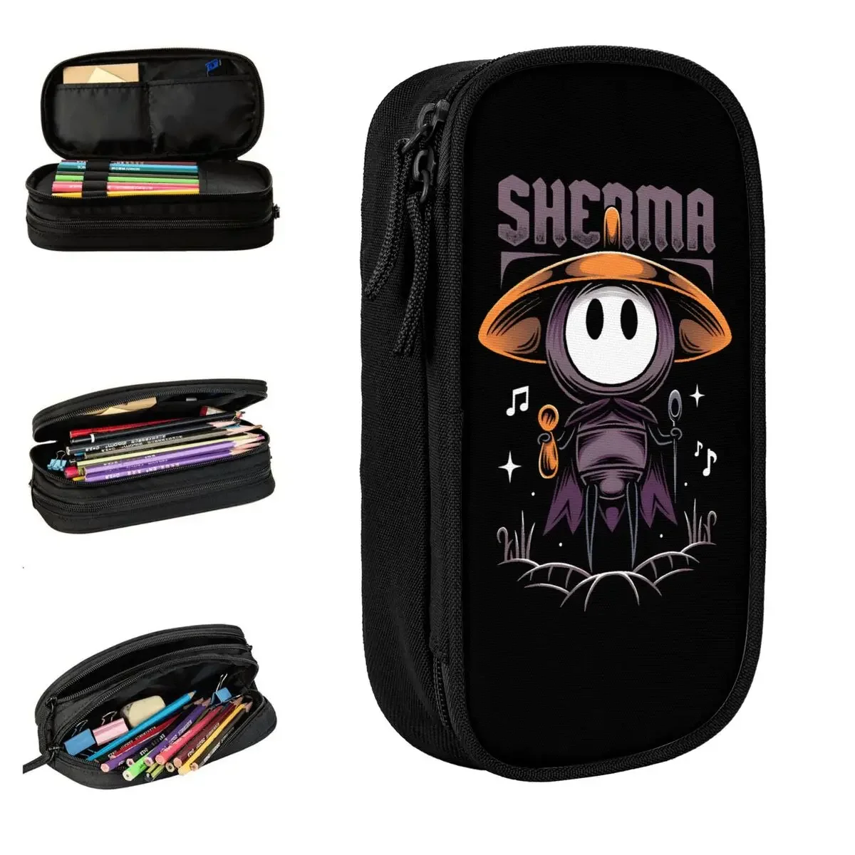 Hollow Knight Silksong Sherma Pencil Case Fashion Pen Box Bag Girls Boys Large Storage Office Cosmetic Pencilcases