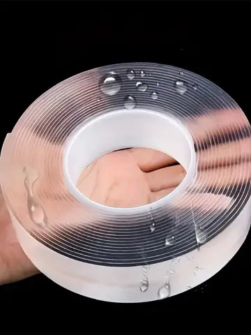 "Versatile Reusable Double-Sided Waterproof Adhesive Tape - Perfect for Kitchen and Bathroom Supplies"