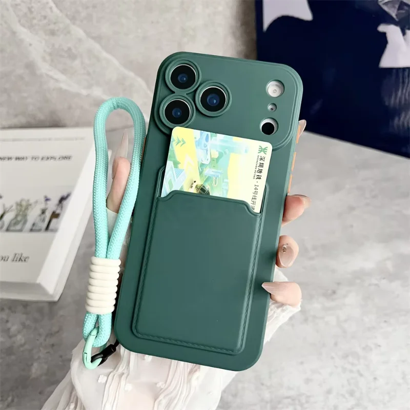 Candy Colored Soft Silicone Wrist Strap Phone Case With Independent Contrasting Buttons For IPhone 17 16 15 18 ProMax Phone Case