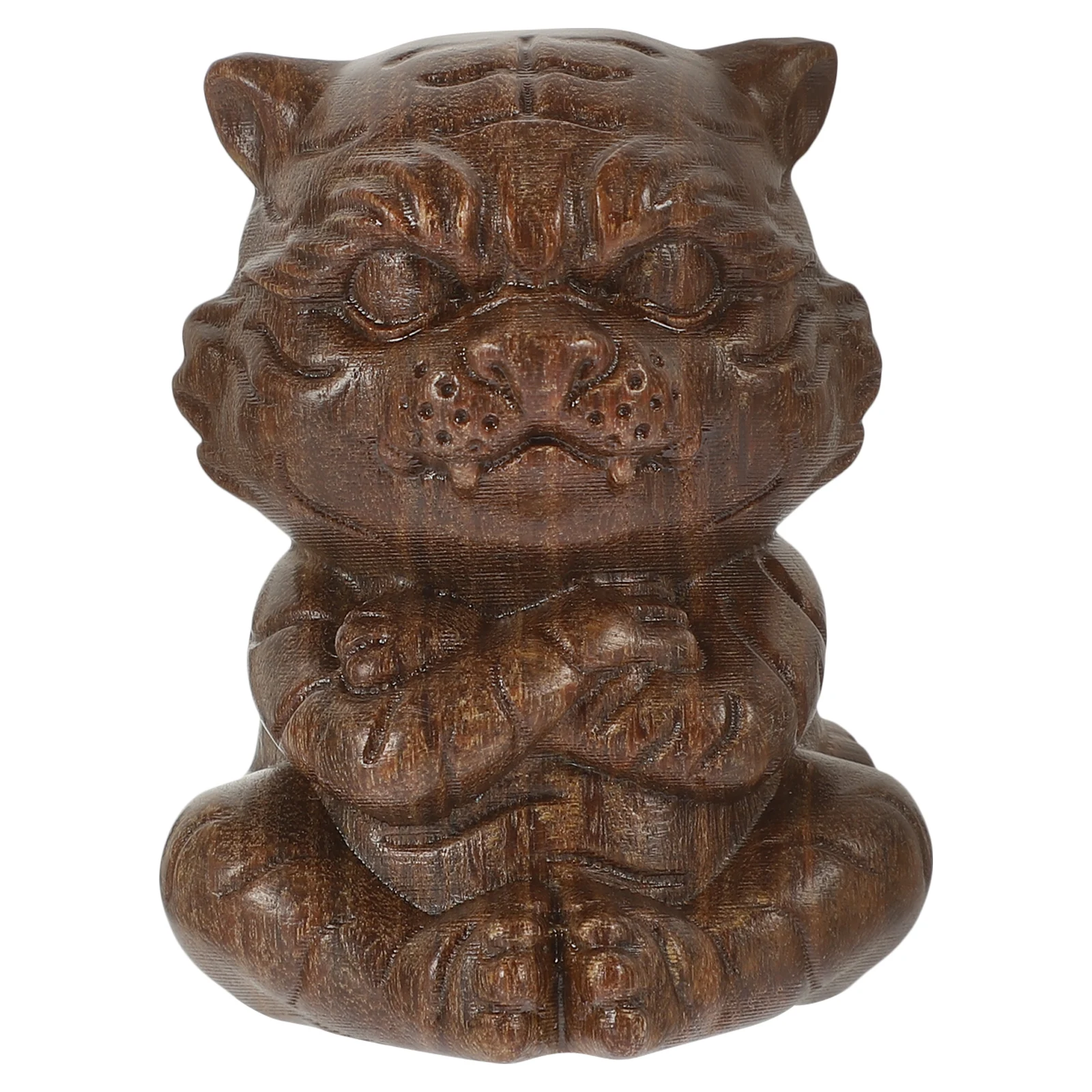 

Carving nament Wooden Desktop Tiger nament Sculpture New Year Decor Cartoon Tiger Home Garden Bedroom