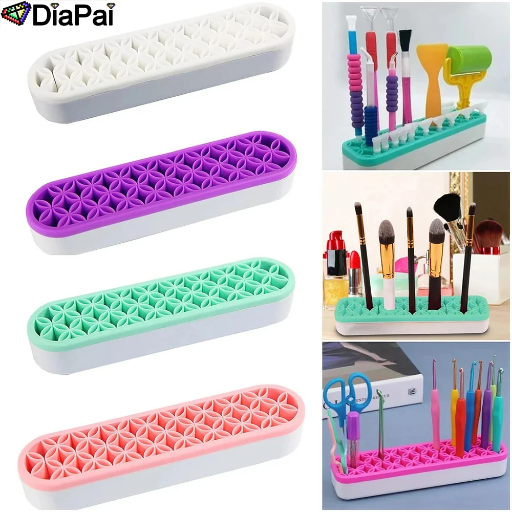 DIAPAI DIY 5D diamond Painting Tool Point Drill Pen Holder Makeup Brush Storage Silicone Storage Rack Pen Holder Accessories