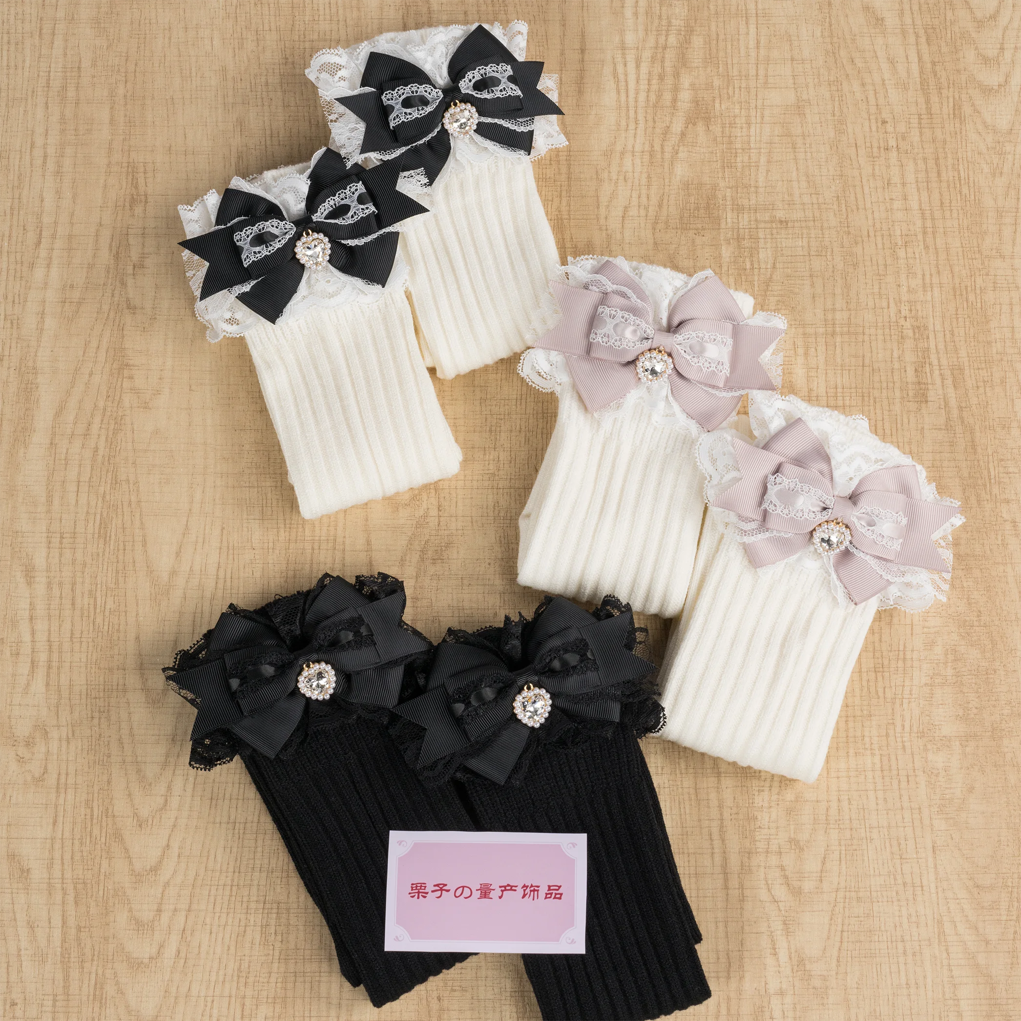 

Women's Knitted Socks Bow Thermal Imitation Cashmere Above Knee Socks Lolita Above Knee Socks