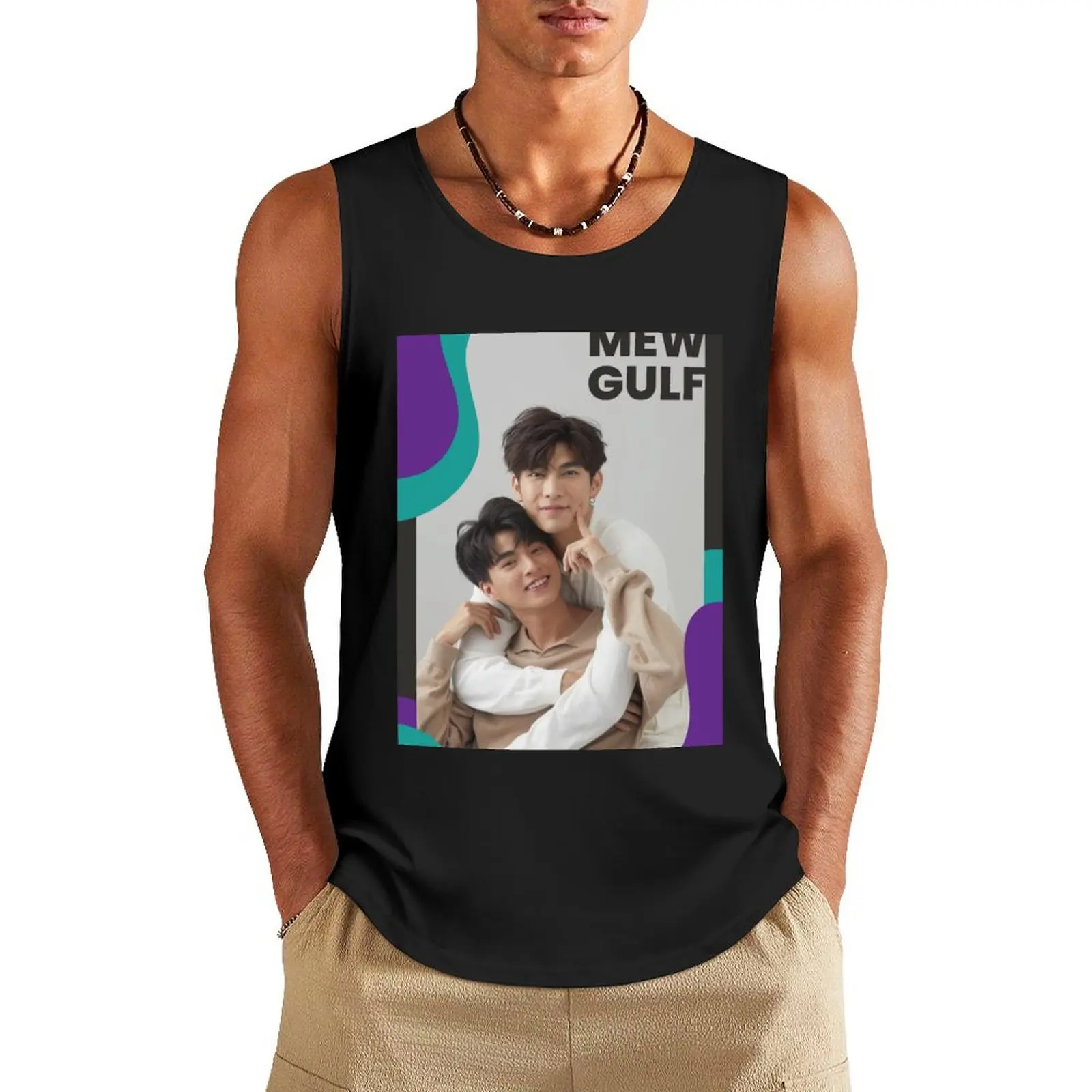 Mewgulf Story Tank Top gym shirt men Men sleeveless tee Men's cotton t-shirt summer clothes man 2024