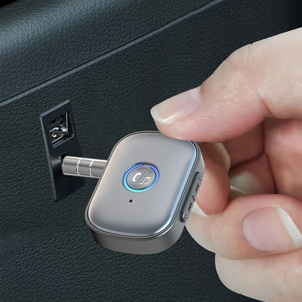 Adaptador de Audio estéreo para micrófono, Audio auxiliar inalámbrico, conector de 3,5mm, receptor 5,3 compatible con Bluetooth para auriculares de coche, altavoces de TV