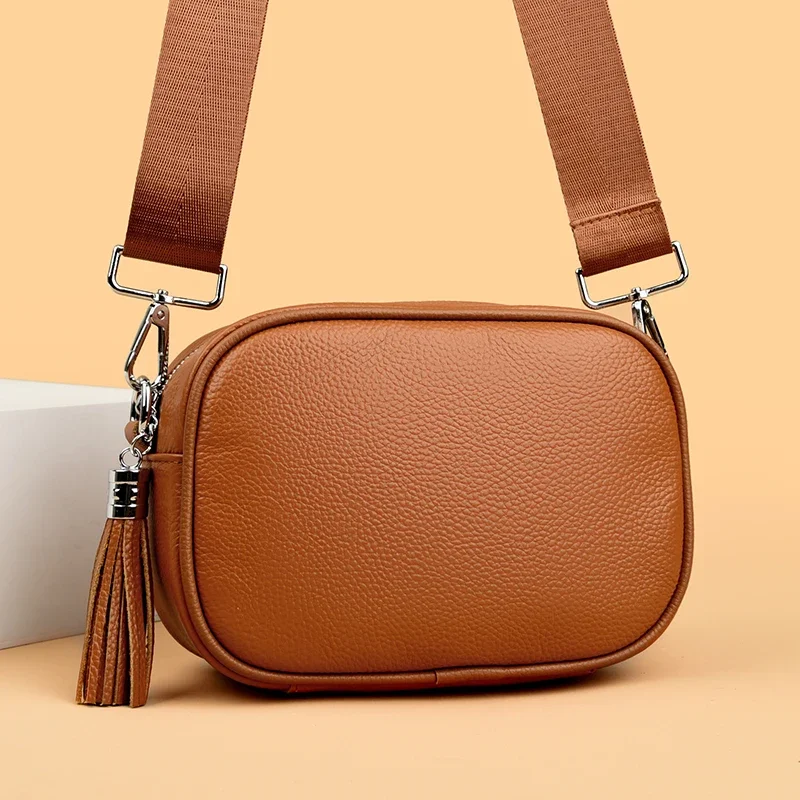 

High Quality Cowhide Shoulder Bag for Women Messenger Bags Ladies Genuine Leather Handbag Purse Female Casual Crossbody Bag