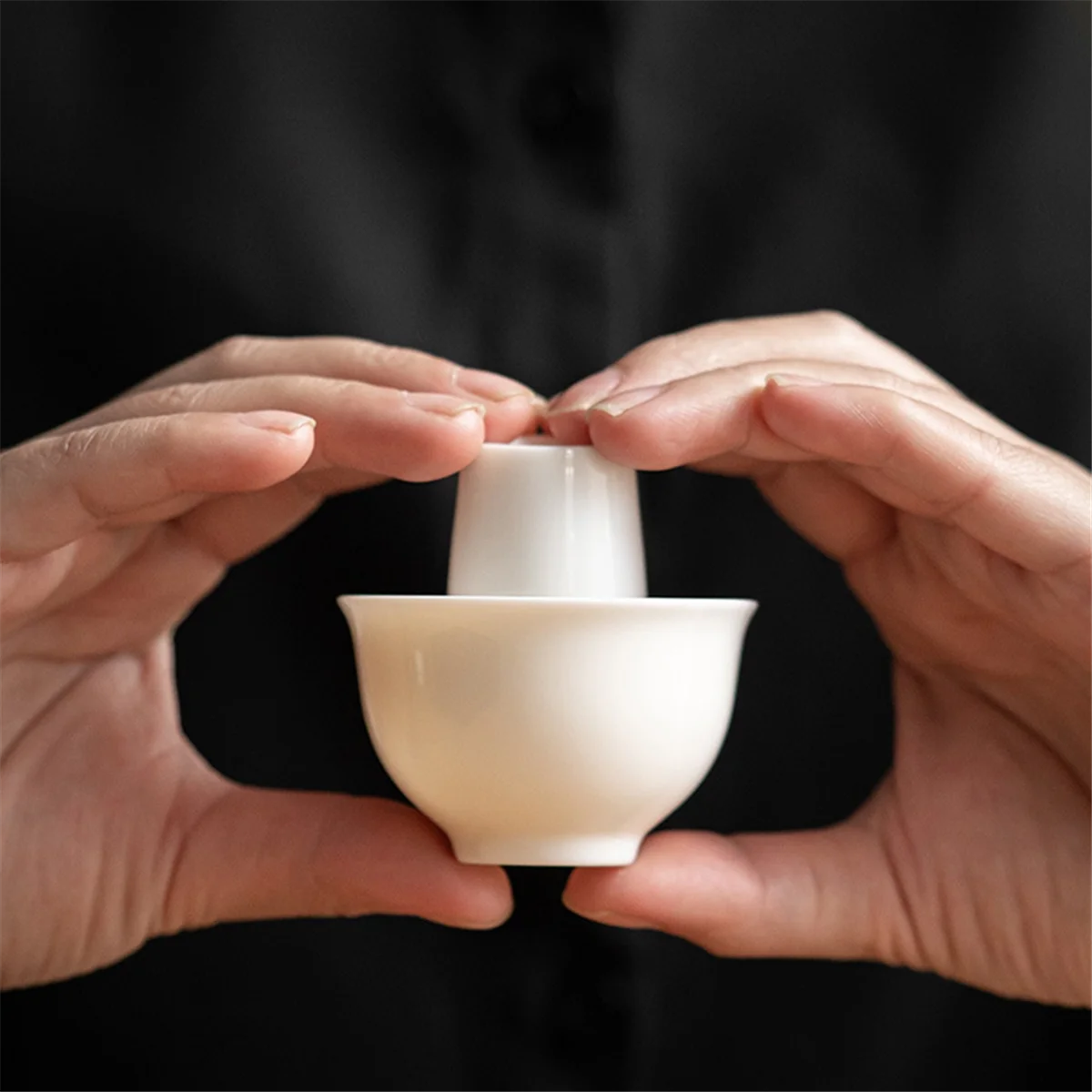 New Elegant White Porcelain Teacup Set - Sheep Fat Jade Teacup, Chinese Tea Tasting Cups for Aromatic Experience