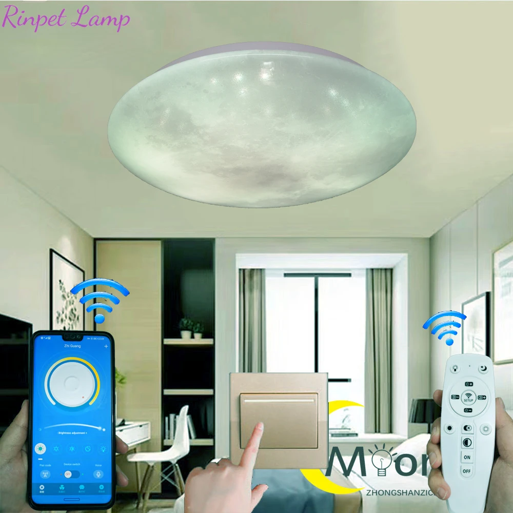 

Moonfall Lampara Ceiling Lights Led Bedroom Lamp Sufitowe Smart Fixtur Techo Luces Para Habitacion for Room Luminaire Plafonnier