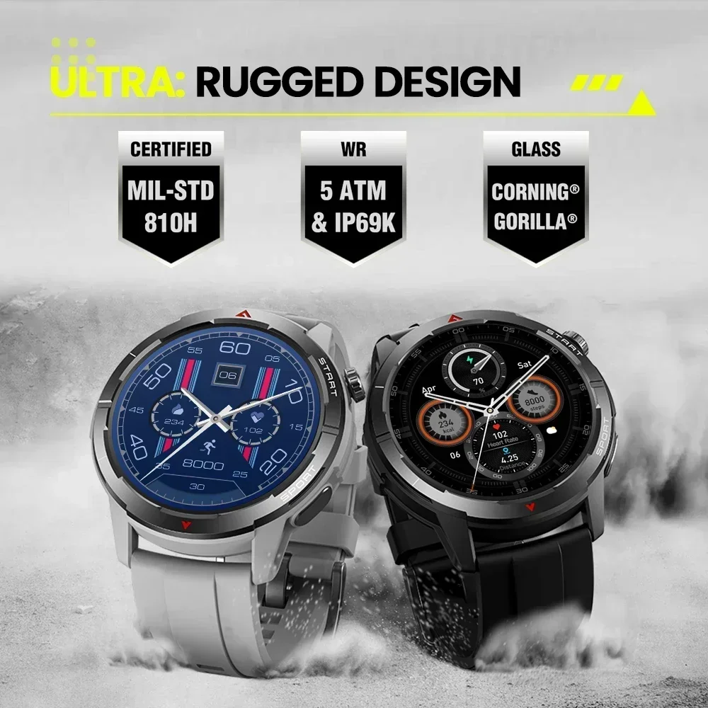 Original Zeblaze Stratos 3 Ultra Smartwatch 1.43'' AMOLED Display Heart Rate SpO2 Monitor w/ Dual-band GNSS GPS Smart Watch Men