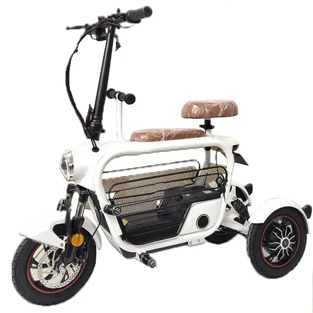 Parent-child electric bicycle mother baby bike ladies 12 inch kids city lithium 48V 250W power folding 3 wheel electric scooter