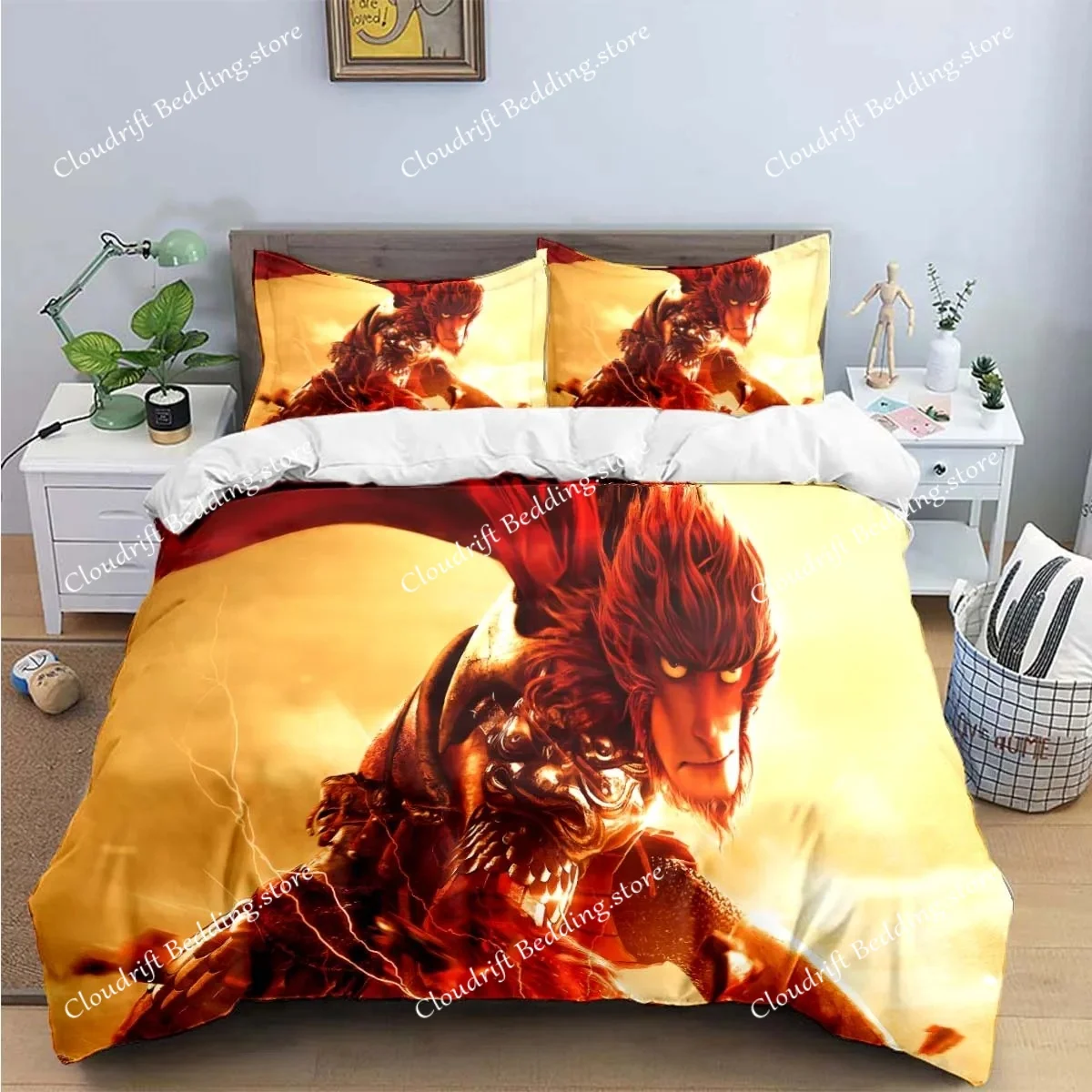 Exquisite Role The Monkey King Printed Bedding Sets Exquisite Set Duvet Cover Bed Comforter Set Bedding Set Luxury Birthday Gift