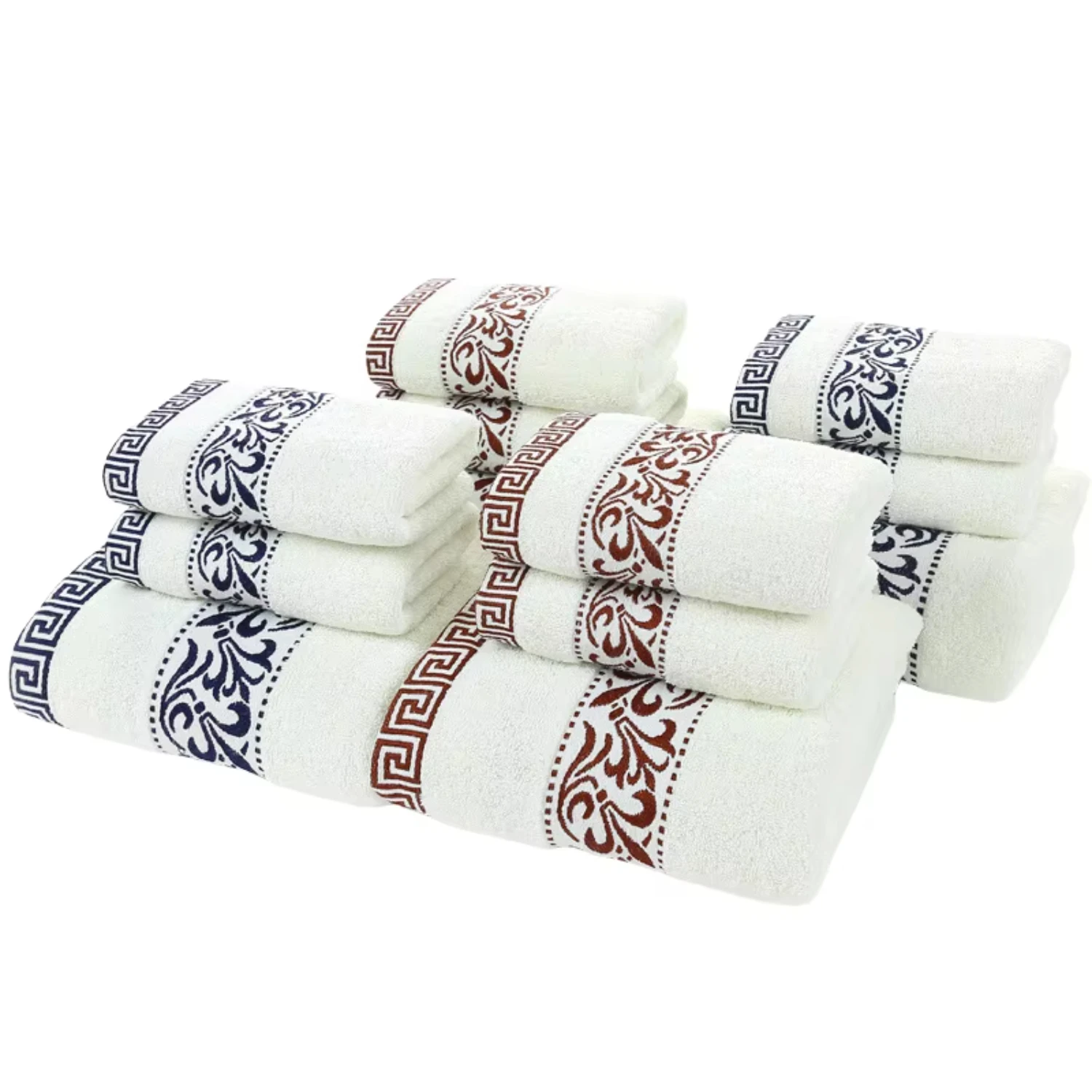 3-piece set 100% Cotton  Bath Towel Set Thick High Absorbent Luxury Super Soft Towel Gift Set  Wholesale