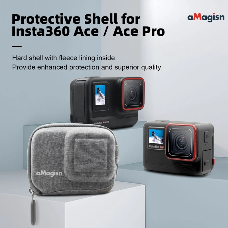 For Insta360 Ace/Ace Pro Portable Single Camera Bag Storage Case EVA  All-Inclusive Anti-scrach Half Open Protective Shell Box