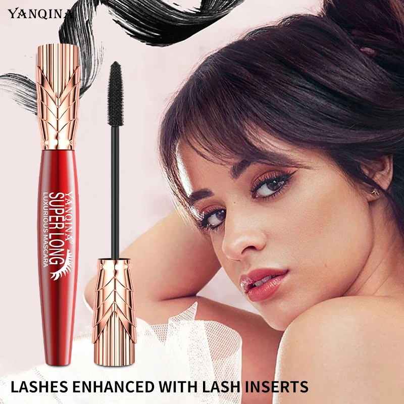 4d Seiden faser Wimpern Mascara 2 in 1 Mascara wasserdicht verlängern Kosmetik Augen Mascara Schiff Wimpern Curling dicken Augen Make-up