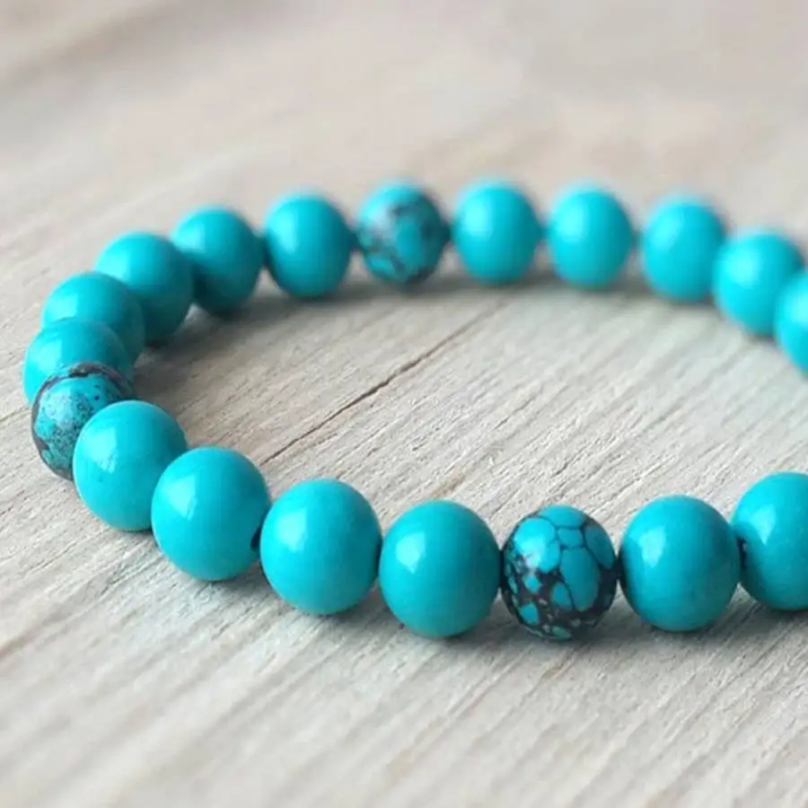 Handmade Turquoise bead bracelet, men's cuff button bracelet, Ramadan prayer bead bracelet, holiday gift, daily wear