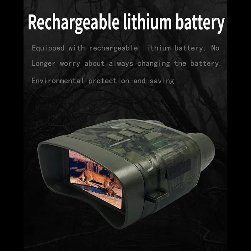 4K Binocular Trail Camera for Widlife Hunting 5X Digital Zoom Telescope Animals Observation Night Vision Outdoor Scope Camcorder