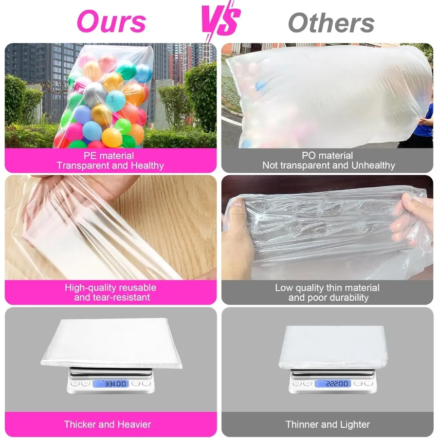 2 قطعة 98.4x59 بوصة أكياس بالون كبيرة للنقل كبير بالون بلاستيكي حقيبة التخزين واضح بالون قطرة حقيبة العملاق حمل S