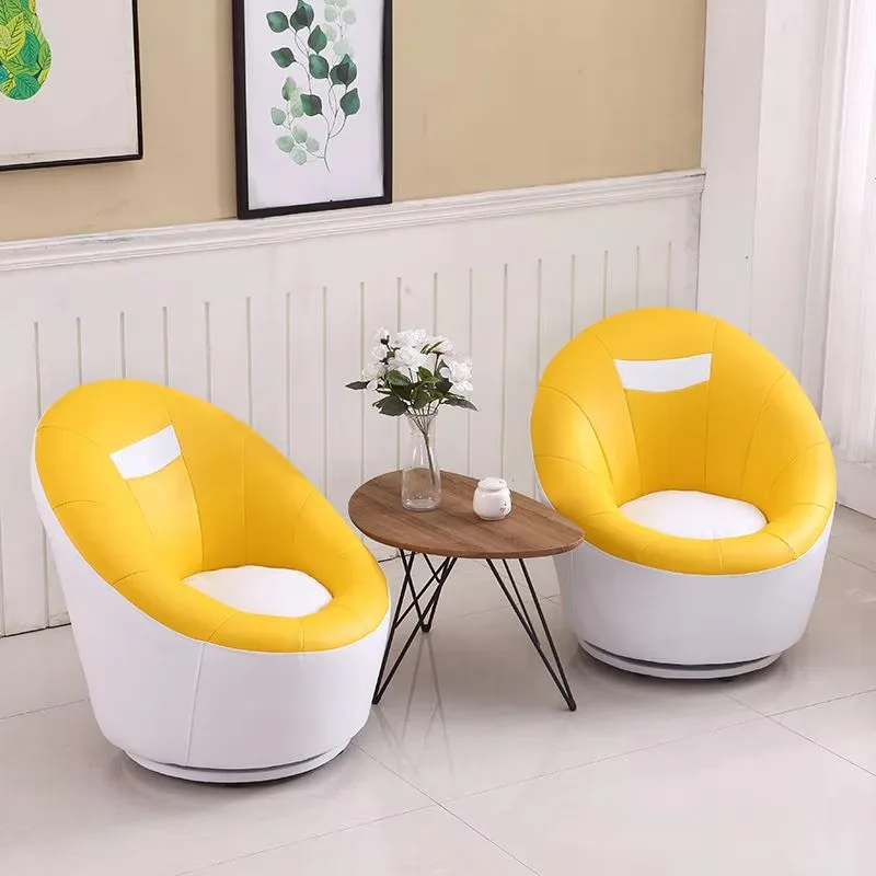 أريكة كسولة بو الجلود كرسي واحد صالة غرفة المعيشة التفاوض أريكة مكتب دراسة الكمبيوتر الترفيه خشب متين الأرائك الدوارة