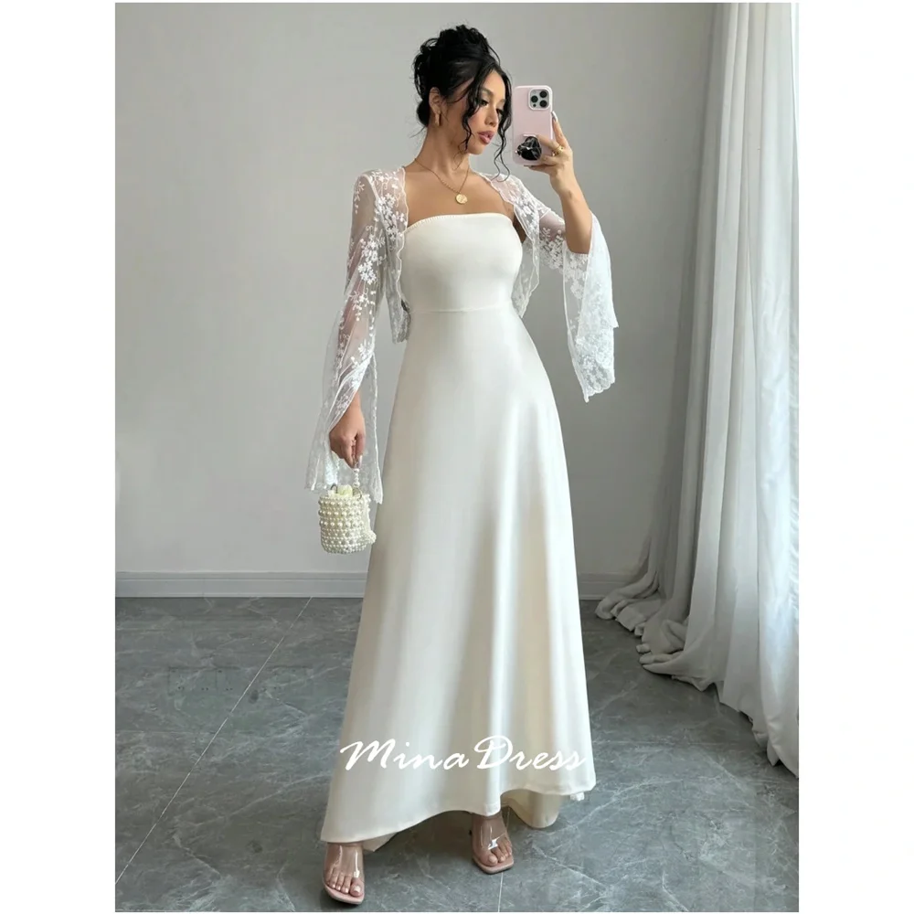 

Mina Customized Flowers Wedding Party Dress Piglet Breast Evening Dresses for Special Occasions Strapless Sleeveless Prom 2025