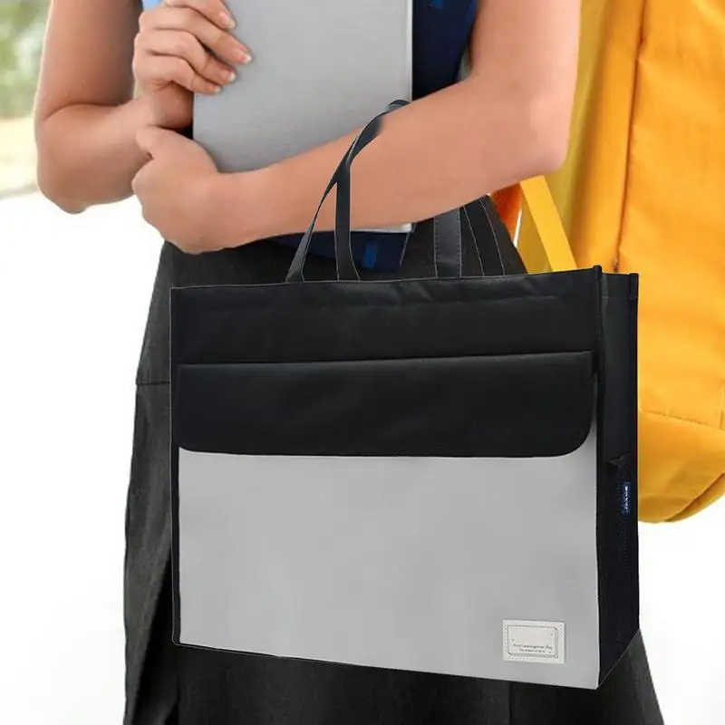 Document Bag Tote Document Pouch File Bag With Handle Large Capacity Portable Document Storage Handbag For Documents Maps News