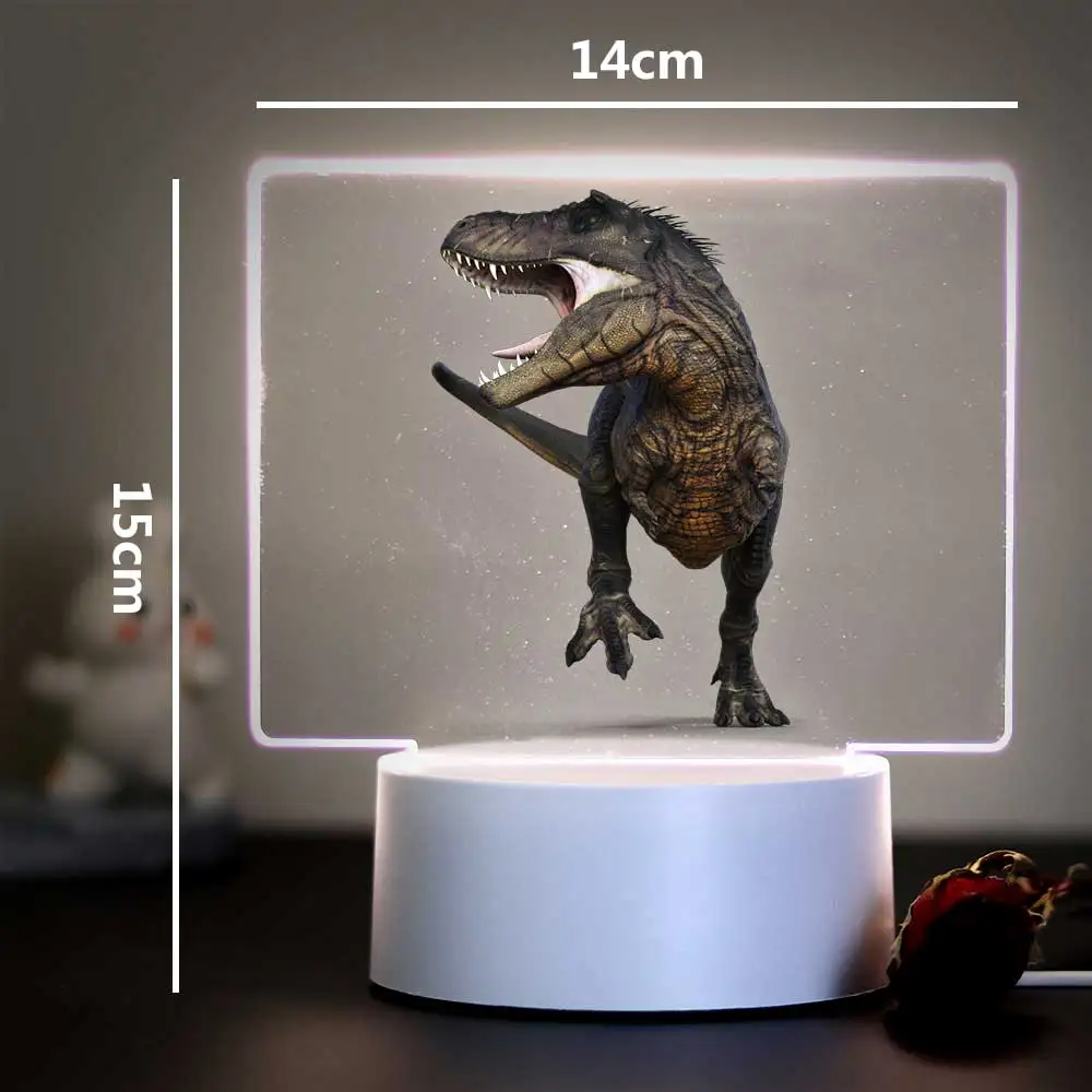 Lampe de Table LED 3D en Forme de Dragon Herbivore, Mignonne, Optique Icide, pour la Saint-Valentin, 1 Pièce